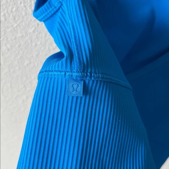 Lululemon Power Pivot Tank Ribbed Crop Top Reversible Poolside Blue - Picture 3 of 6